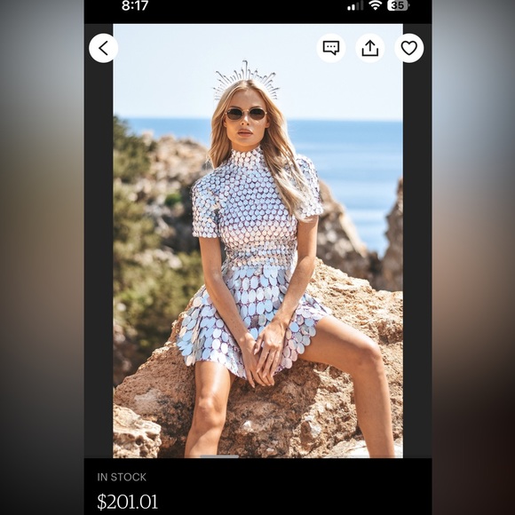 NWT | Silver Party or Festival Dress | size M | never worn | LOOKS AMAZING ON! - Picture 1 of 4